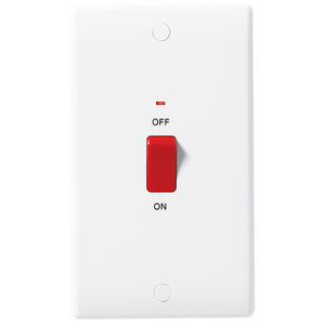 872 45A Double Pole Cooker Switch with Neon - Large Plate